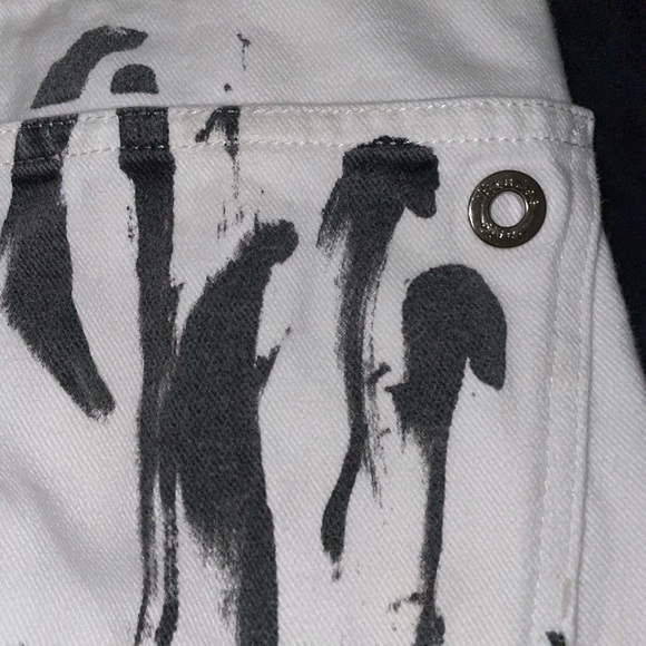 Cotton Straight Fit Paint Splatter Jeans in White (size 28) - Picture 13 of 15
